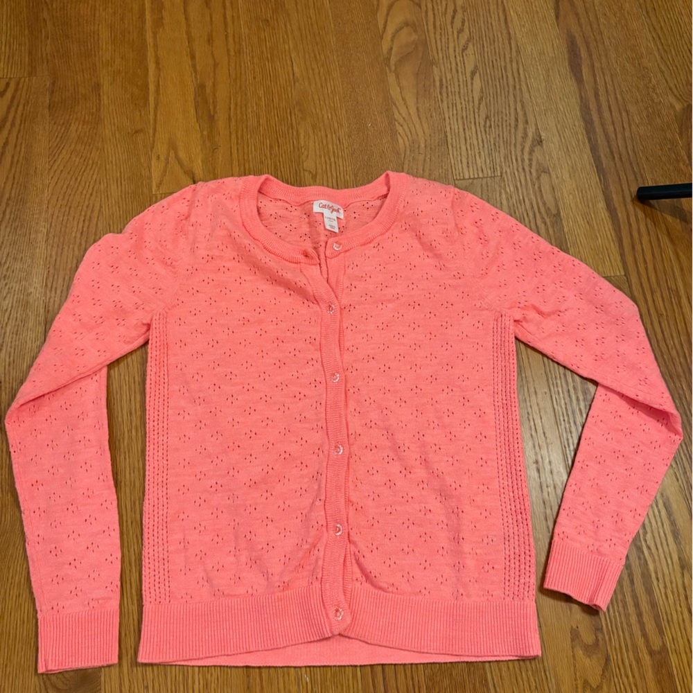 Coral Button-Up Cardigan
